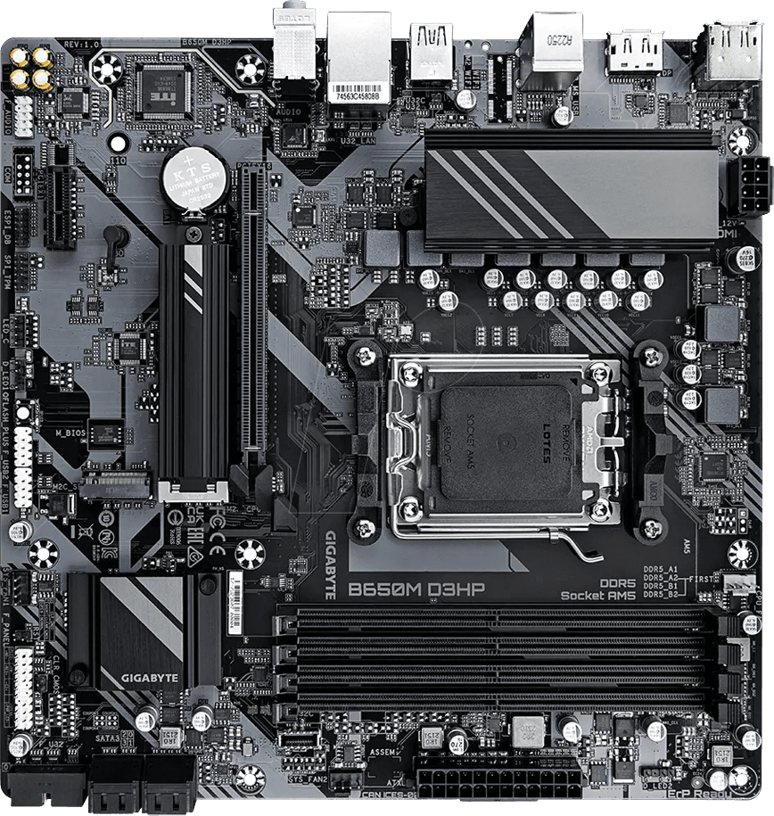 GIGABYTE B650M D3HP AM5 LGA 1718 AMD B650 M-ATX Motherboard