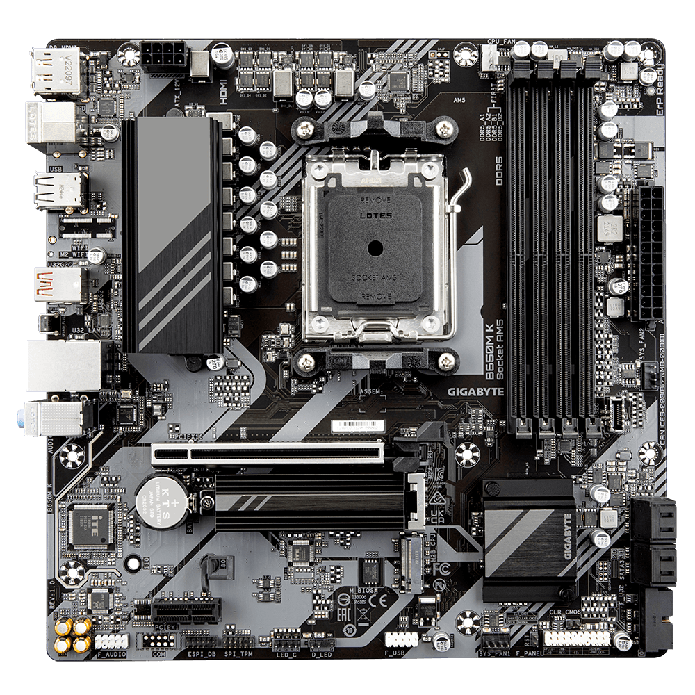 GIGABYTE B650M K AM5 LGA 1718 AMD B650 M-ATX Motherboard
