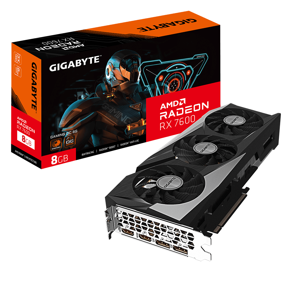 GIGABYTE Radeon RX 7600 GAMING OC 8G Graphics Card
