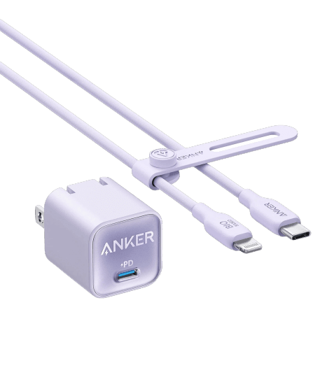 Anker 511 Charger (Nano 3, 30W) with 6 ft USB-C to Lightning Cable 