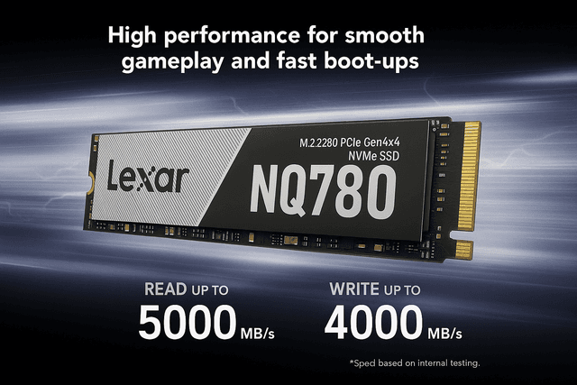Lexar® NQ780 M.2 2280 PCIe Gen 4×4 NVMe SSD | 512GB
 Image