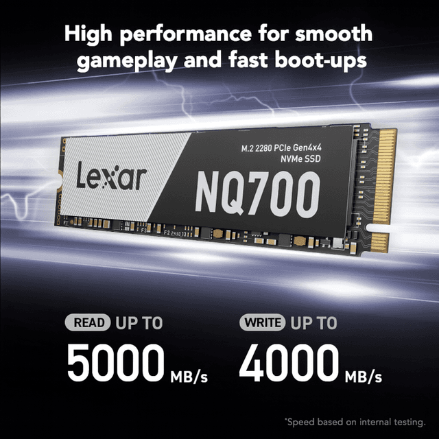 Lexar® NQ780 M.2 2280 PCIe Gen 4×4 NVMe SSD | 512GB
 Image