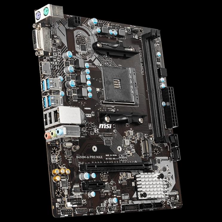  MSI M/Board AMD 1st/2nd/3rd Gen Ryzen AM4 CPU B450M-A Pro Max