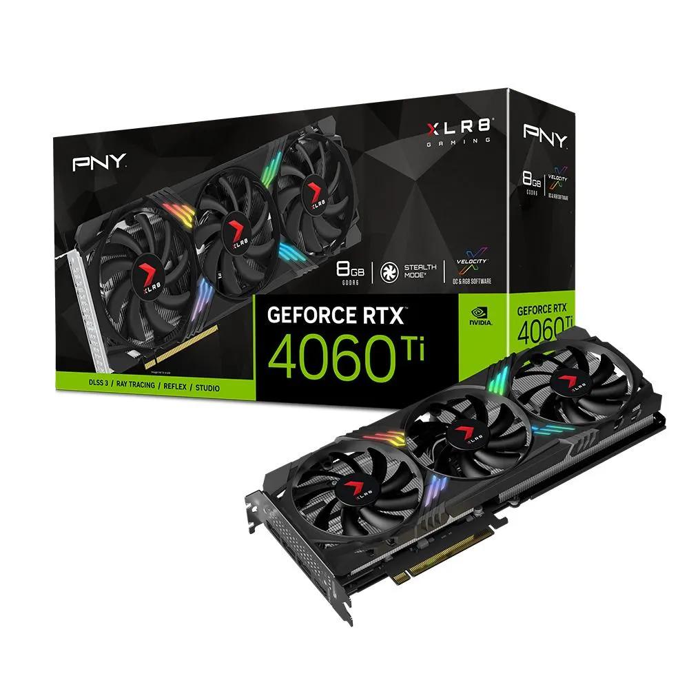 PNY GeForce RTX 4060Ti 8GB XLR8 Gaming VERTO EPIC-X RGB Triple Fan DLSS 3 Graphics Card