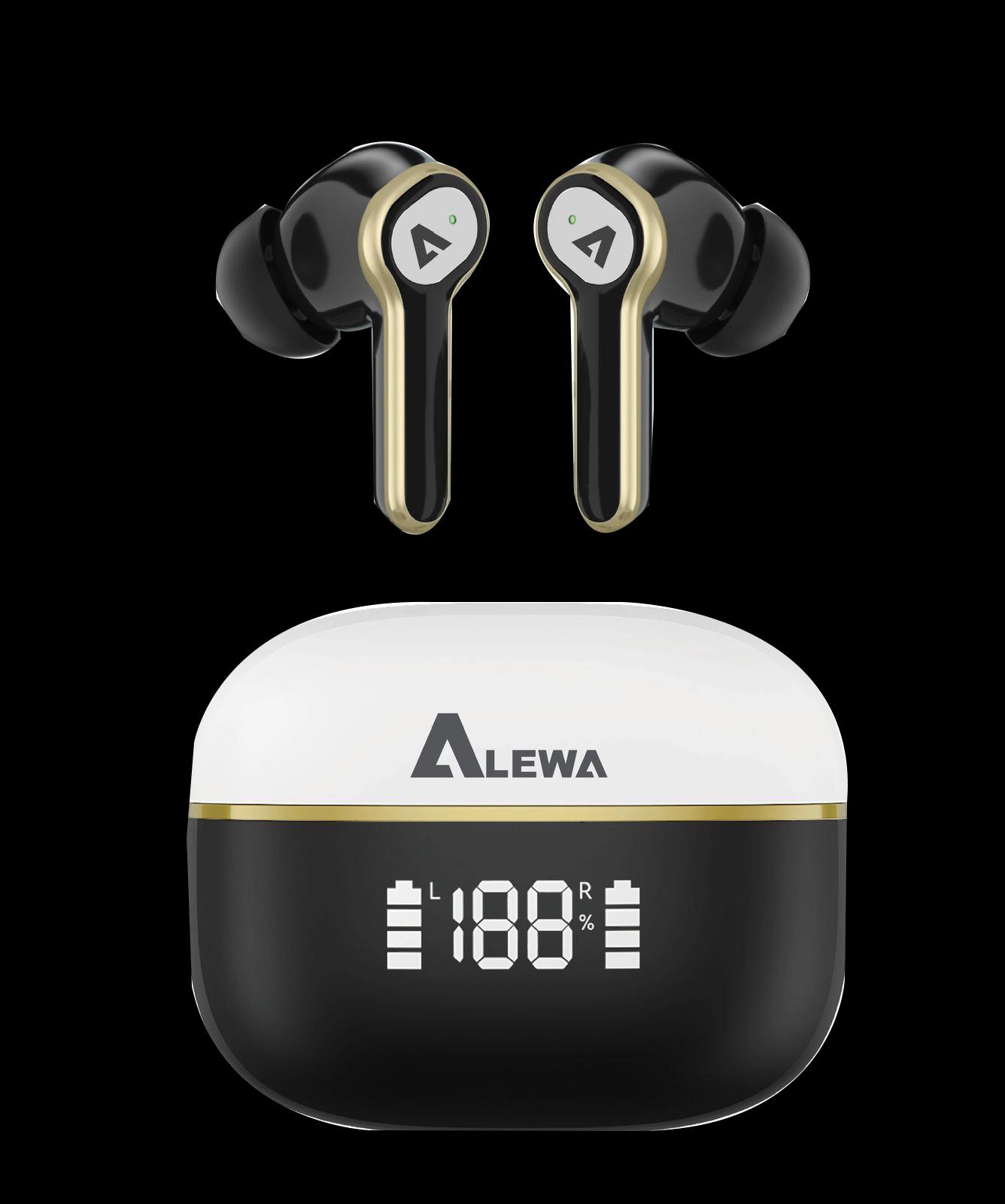 Alewa BassBuds 3 Equalizer Modes, 4 Mics Clear Calling, 50ms Low Latency Gaming, Bluetooth 5.3 True Wireless In Ear Earbuds | Digital Display